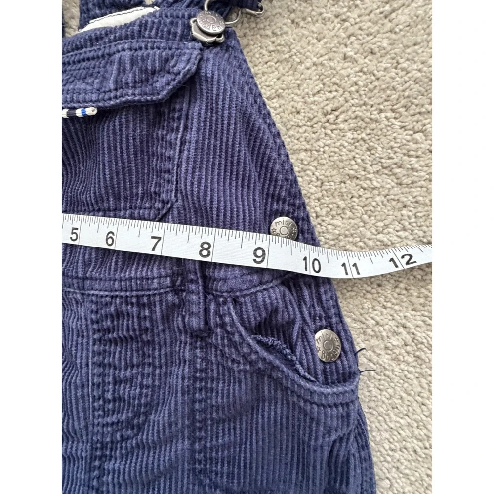 Baby Boden Kids Navy Blue Corduroy Overalls Striped Lining Dungarees 18/24 mo
